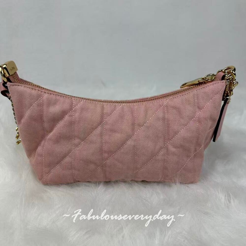 Coach Quilted Pink Shoulder Bag with Chain Strap - Picture 3 of 14